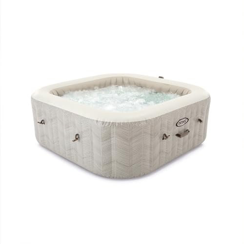 Intex 28472NP – Aufblasbarer Whirlpool PureSpa Chevron Deluxe, 6 Plätze, 170 Düsen, PVC, mehrfarbig, 196 x 196 x 71 cm