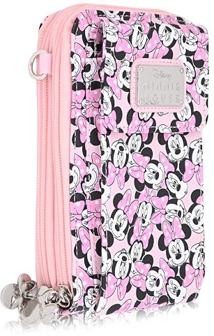 Disney Minnie Mouse Kameratasche für Damen, Herren, Uni | Leder Minnie Mouse Crossbody Taschen für Frauen | Damen Geldbörse mit verstellbarem Riemen, minnie maus, Small