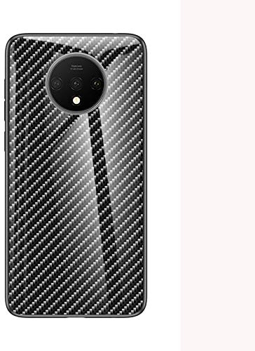 Jiajihua Hülle Kompatibel mit OnePlus 7T 4G Handyhülle【PC-Panel + gehärtetes Glas + TPU-Silikon】 3-in-1 stoßfest Black