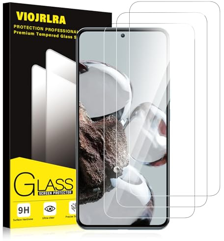 Viojrlra 3 Stück Panzer Schutz Glas für Xiaomi 12T /Xiaomi 12T Pro, 9H Härte Schutzfolie, HD Klar Displayschutz, Frei von Kratzern, Anti-Bläschen, Ultrabeständig Folie