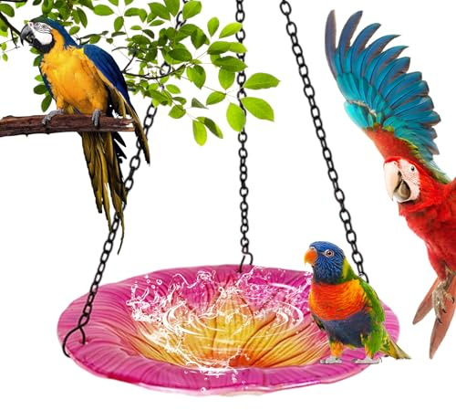 Vogelbad Schale - Blumenförmiger Wetterfester 20 Zentimeter Futterspender - Garten Hof Dekoration,für Garten Wildtiere Natur Außenbereich Balkon Rasen Terrasse Landschaftsgestaltung