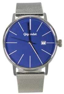 Gigandet Armbanduhr Quarz Herren Edelstahl Silber Blau Datum G42-021