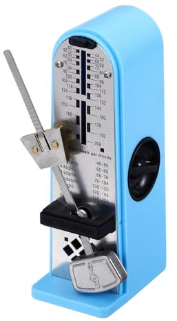 QUARKZMAN Mini Mechanisches Metronom Professioneller Musiktimer Himmelblau | Hohe Präzision, Universelles Metronom, Für Piano Gitarre Violine Ukulele Spieler