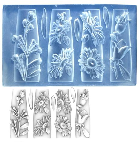Praktische Carving Blumen Nagelkunst Zubehörform Silikon Schablone Für Die Herstellung Einzigartiger Kunstharz Designs Professionelles Nail Art Zubehör