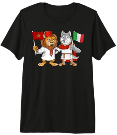 Bandiera Marocco Italia Radici marocchine Italiana Maglietta Premium