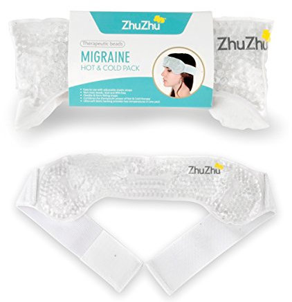 Zhu-Zhu Ice Pack for Migraine Relief - Gel Head Wrap for Effective Headache Relief with Hot & Cold Therapy, Reusable and Adjustable for Optimal Comfort in Migraine and Tension Pain Management
