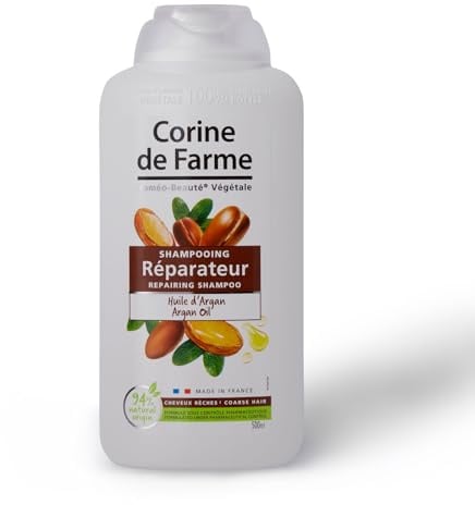 Corine de Farme - Repairendes Shampoo mit Arganöl – entwirrt, reinigt und pflegt trockenes Haar mit Haaren – Clean Beauty – 500 ml