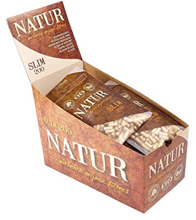 Natur Slim - Filtro biodegradabile, diametro 6 mm, 200 filtri per sacchetto, 1 scatola (20 sacchetti)