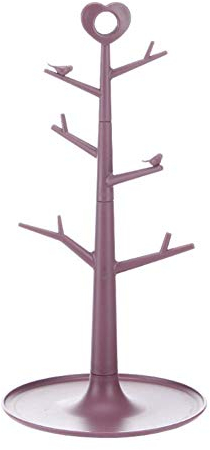Koomiao Schmuckständer Schmuckbaum aus Plastik Schmuckhalter mit Tablettboden Schmuck Organizer für Ohrringe, Halsketten, Ringe, Uhren