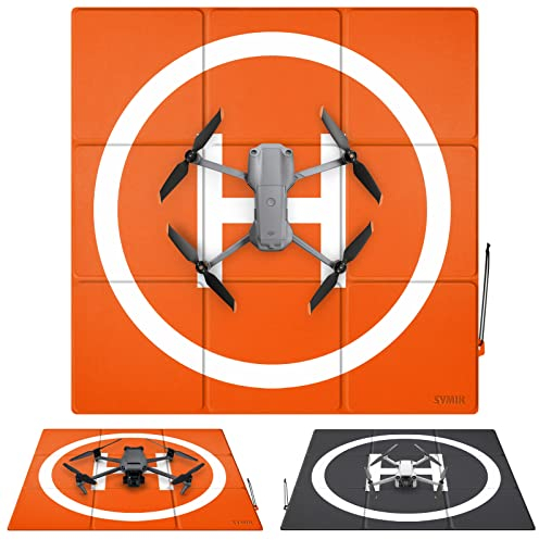 SYMIK LP690 Drohnen Landeplatz, 27/69cm Gewichtet Doppelseitig Wasserdicht Faltbarer Hubschrauberlandeplatz für DJI Mavic 3 Pro/Cine/Mavic 3 Classic, Air 3/Air 2s/Air 2, Mini 3 Pro(3 x 3-Fach)