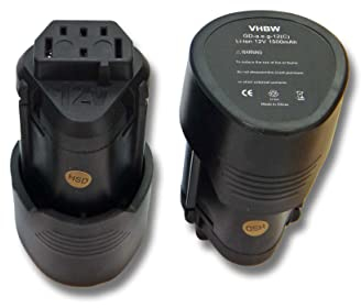 vhbw 2X Batterie Compatible avec Ridgid AC82049, AC82059, R82005, Jobmax, R82007, R82009, R82048, R82049 Outil électrique (1500 mAh, Li-ION, 12 V)