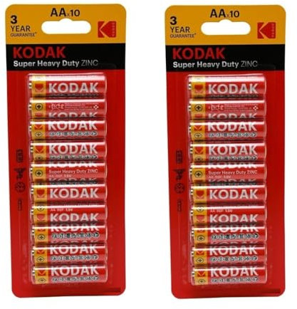 AA BATTERIES SUPER HEAVY DUTY ZINC POWER 1.5 V 20 Pack R6P