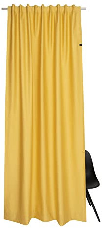 Schöner Wohnen Kollektion Gardine Soft 130x250 - Vorhang 2er Set Blickdicht gelb Baumwollmix - Vorhänge Wohnzimmer - Dekoschal - Curtains