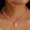 Wedity Collana con ciondolo con orsetto color caramella Collana con perline di riso fatta a mano color caramello Gioielli con colletto carino per donne e ragazze (Rosa)