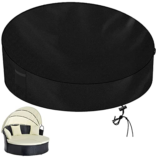 COBOAQG Sonneninsel Abdeckung 420D Abdeckung Sonneninsel für den Außenbereich, wasserdicht, UV- und wetterbeständig,abdeckhaube für sonneninsel reiß- und lichtbeständig 228x228x83/45cm (Schwarz)