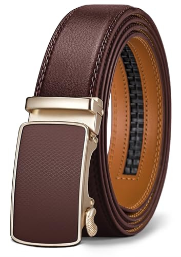 BULLIANT Gürtel Herren, Gürtel Ratsche Ledergürtel 35mm,Größe Angepasst | Herren Automatikgürtel Business Anzüge mit Geschenkbox