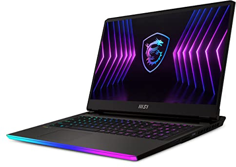 MSI Raider GE77HX 12UHS-019ES Gaming-Laptop, 43,9 cm (17,3 Zoll), QHD (Intel Core i7-12800HX, 32 GB RAM, 1 TB SSD, RTX 3080Ti-16 GB, Windows 11 Home Advanced) Titanium Dark Gray – spanische