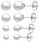 Vissen 4 Paires 4/5/6/8mm Blanc Clou D'oreille Perle Femme Acier Innoxydable Lot boucles oreilles Puces Filles Piercing Bijoux