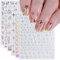 JMEOWIO Aurore Holographique Stickers Ongles Nail Art 9 Feuilles Autocollants Ongles Autoadhésif Deco Ongle Nail Art Design Manucure