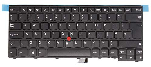 AJPARTS UK New Laptop Keyboard Replacement For IBM Lenovo Thinkpad T431S T440P T450 T450S T460 E431 E440 L440 L450 T440 T440S UK Layout English Non Backlit Keyboard 04X0130 With Mouse Pointer Frame
