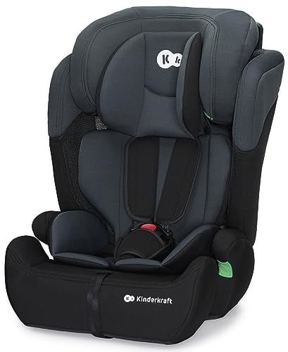 Kinderkraft Car Seat Comfort UP, I-Size Booster Child Seat, with 5 Point Harness, Adjustable Headrest, for Toddlers, Infant, Group 1/2/3, 76-105 cm or less than 18 kg, Black