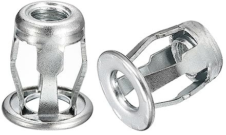 sourcing map Tuercas de gato M8, 5 tuercas de inserción roscadas, tuercas de remache de acero al carbono para metal fino, 21 mm de longitud