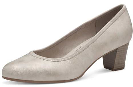 Jana Damen Pumps Kleiner Absatz Vegan, Grau (Rose/Gold), 40 EU