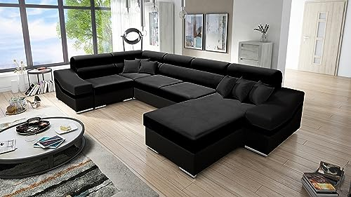 Ecksofa Bob MAXI mit Schlaffunktion: Bestes Schlafsofa & Eckcouch mit Bettkasten für Wohnzimmer. Entdecken Sie unsere hochwertige Wohnlandschaft mit praktischem Bettkasten.(LINKS, RIVIERA 100 + EKJ V)
