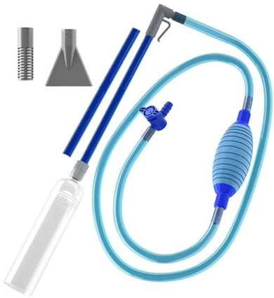 Aspiradora de bañera de hidromasaje, aspiradora manual inalámbrica de 10 pies, aspiradora de cambio de agua para tanque de peces, aspiradora de spa de mano con bombilla para apretar, 2 boquillas,