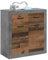 Home4You Kommode Sideboard Anrichte | Dekor | Old Wood | Beton Oxid | Braun | Grau | 2 Türen | 2 Schubladen | 82x90x37 cm