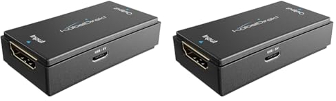KabelDirekt – HDMI 2.0 aktiver Repeater (Signal-Verstärker, UHD 4K/60Hz, HDR, YUV 4:4:4, max. 50m Reichweite, HDCP 2.2, Buchse-Buchse) (Packung mit 2)