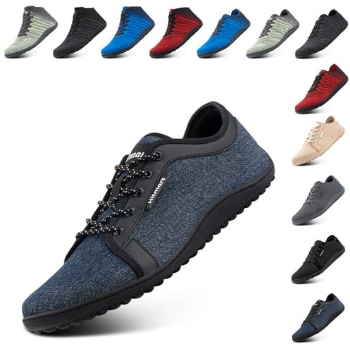 NEOKER Chaussures Pieds Nus Homme Femme Orteil Léger Baskets Unisexe Minimaliste Chaussures Décontractées Respirant Poids pour Marcher Courir Bleu 43 EU
