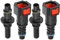 A ABSOPRO Car Fuel Line Hose Quick Release Connector Straight Kit 5/16 7.89mm SAE to 5/16 8mm Disconnect Hose Plastic Red (Set of 2)