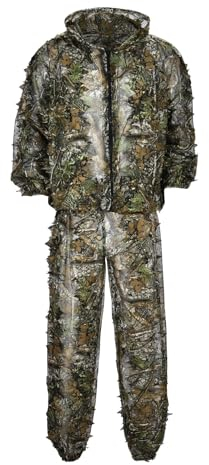 RUMAOZIA Ghillie Suit, Tarnanzug Jagd Wald - Wüste, Tarnkleidung Jagd Paintball Airsoft Sniper Camouflage Set 4 Stück Set Tactics Jagdbekleidung Camouflage-Oberteil Hose Gürtel Hut