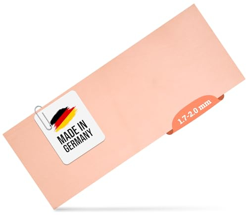Langlauf Schuhbedarf® Punzierleder XXL großer Lederzuschnitt, Blankleder, Dickleder, Punzierleder 250mm x 600mm vegetabil gegerbte Rindleder, Vollrindleder,Sattlerleder (Lederstärke 1,7-2,0mm)