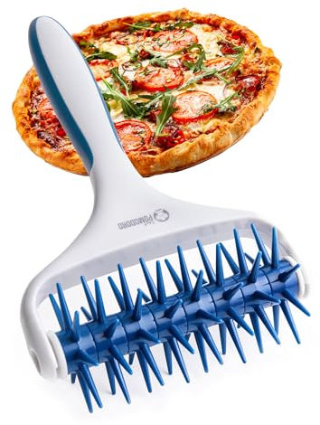 Chef Pomodoro Teal Pizzateigroller aus Kunststoff (21 x 14,5 cm, Zinkenlänge 7 mm) – langlebiger Teigdocker, Docker-Roller