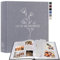 Lanpn Fotoalbum zum Selbstgestalten Einkleben, Großes OUR MEMORIES Leinen Fotobuch 160 weißen Seiten mit Pergamin Trennblätter Fasst 9x13 10x15 13x18cm Fotos (30x33,5 cm, Grau)