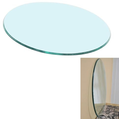 Glasplatte Rund Glasscheibe Tischplatte Glas Kaminplatte Kaminglas DIY Tisch, Glasplatte für Kaminofen und Tischplatte, Schutzplatte mit 8mm Sicherheitsglas, Glasboden für Kamin (Klarglas) ( Size : 10