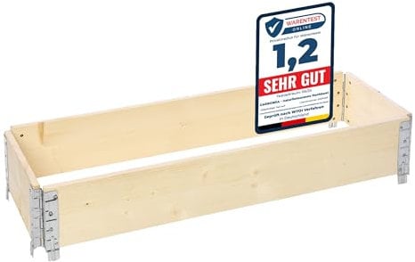 Garronda Jardinera Elevada de Madera Natural 120x40x20 cm – Huerto Urbano Modular para Jardín y Terraza, Apilable y Plegable, Ideal para Plantas, Flores, Hierbas, Frutas y Verduras, GD-0141, 1 pzs