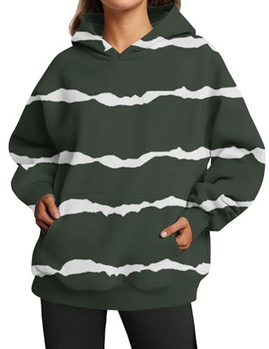 HOOUDO Damen Oversized Sweatshirt Hoodie Langarmshirt Pullover Herbstkleidung Mit Tasche Tunika Für Senioren Schwarz Baumwolle