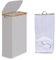 efluky Cesto de Ropa con Tapa 75L, Cesto de Ropa Estrecho con Bolsillo Interior, Bandeja de Ropa Gris Claro con Asas de Bambú, Cestos de Ropa Plegables para Lavandería, Dormitorio, Baño