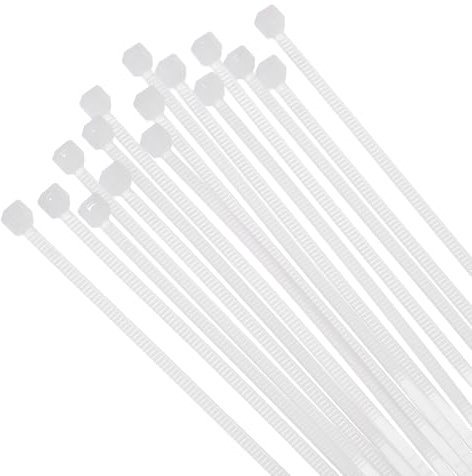 sourcing map 100PCS Cable Zip Ties 4 Inch, Self-Locking Nylon Wire Ties Heavy Duty with 18 LBS Tensile Strength for Indoor and Outdoor, White