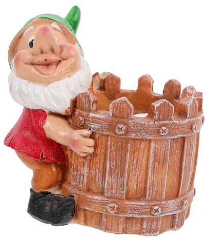 BESPORTBLE Flower Planting Pot Gnome Planter Resin Outdoor Pot Garden Adornment Tiny Plant Container