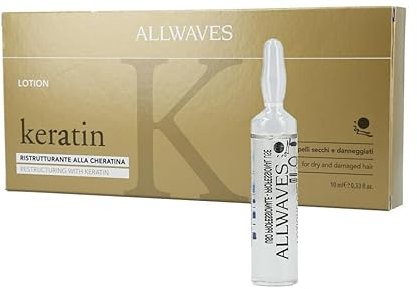 Allwaves Lotion Keratin-Ampullen für trockenes und geschädigtes Haar, 12 Ampullen