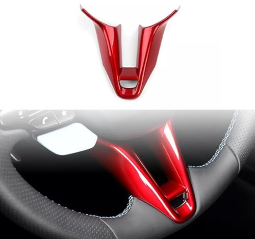 FUEISOF Auto-Lenkradabdeckungen Dekor Aufkleber Streifenleiste Innenleiste Passend für Hyundai I30N 2017-2024 (Rot)