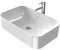 EMKE Lavabo de Apoyo Rectangular 61 × 38 × 15 cm, Lavabo para Aseos, Lavabo Cerámico para Cuartos de Baño, Blanco