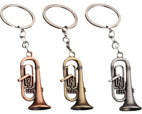 Muteitt 3 Stück Tuba-schlüsselanhänger, Mini-Tuba-anhänger, Schlüsselanhänger, Schlüsselanhänger, Musikinstrument-schlüsselanhänger Für Musikliebhaber