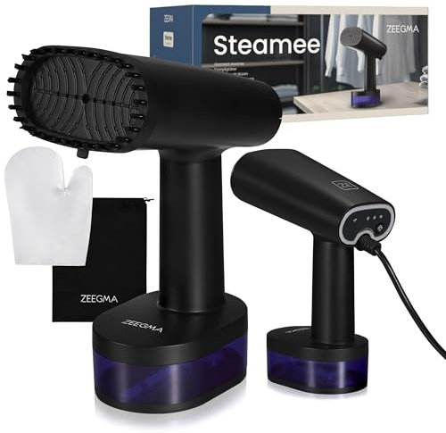 ZEEGMA STEAMEE Plancha Ropa Vertical 2 en 1, Plancha Vertical Vapor de 1640 W, 370 ml Salida de Vapor 25 g/min Calentamiento 30 segundos Planchado Horizontal y Vertical Segura para Textiles