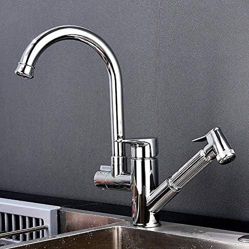 Badezimmer-Waschtischarmatur Mit Ausziehbarem Bidet-Sprayer, Verchromter Einzelgriff