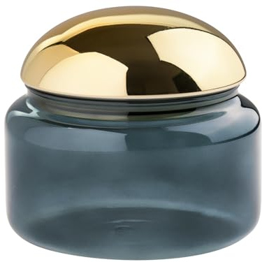 Giftcompany Voile Glasdose L blau/Gold 12,5cm